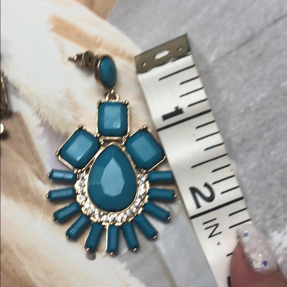 Blue Dangling Earrings - Picture 3 of 4